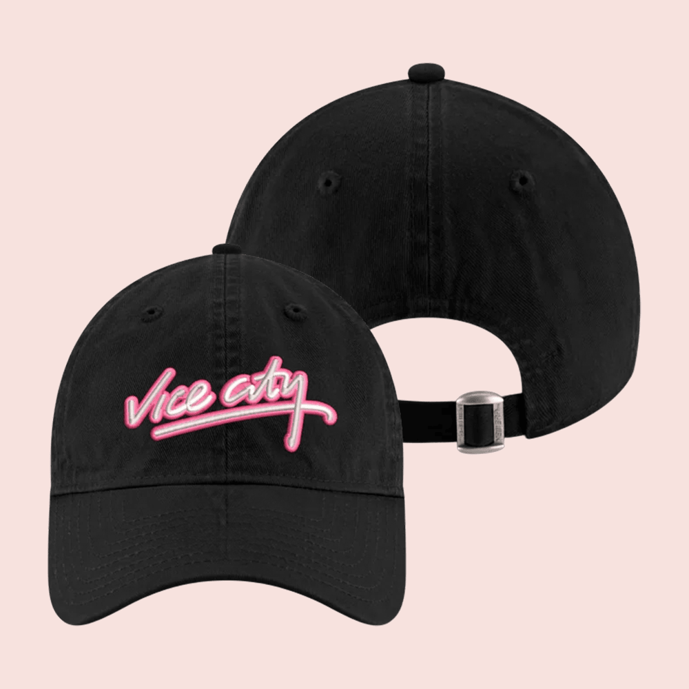 Vice City Merch Miami Heat Hat Vice City Cursive Script Logo Baseball Cap Gift For Vintage Sports Fans