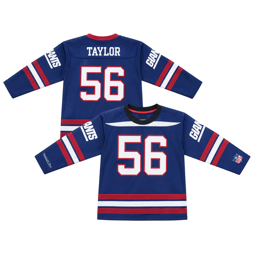 Lawrence Taylor Jersey New York Giants Merch #56 Mitchell And Ness Royal Giants Hockey Jersey 1 - Unicasport Lawrence Taylor Jersey New York Giants Merch #56 Mitchell And Ness Royal Giants Hockey Jersey