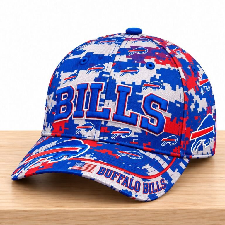 Buffalo Bills Merch Hat Bills Football Game Day 2026 Camo Baseball Cap Fans Gift