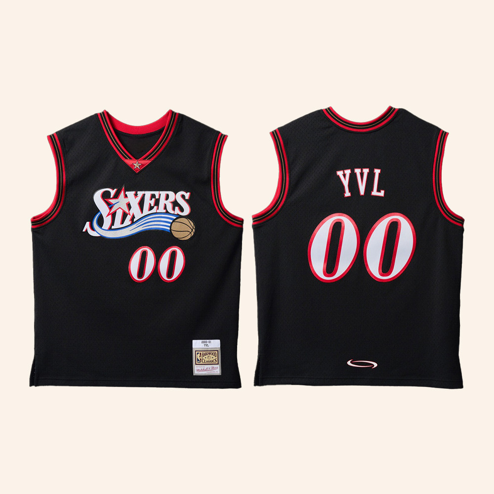 Custom Playboi Carti X Mitchell And Ness Merch Philadelphia 76ers 2000 01 Black Swingman Jersey 1 - Unicasport Custom Playboi Carti X Mitchell And Ness Merch Philadelphia 76ers 2000 01 Black Swingman Jersey