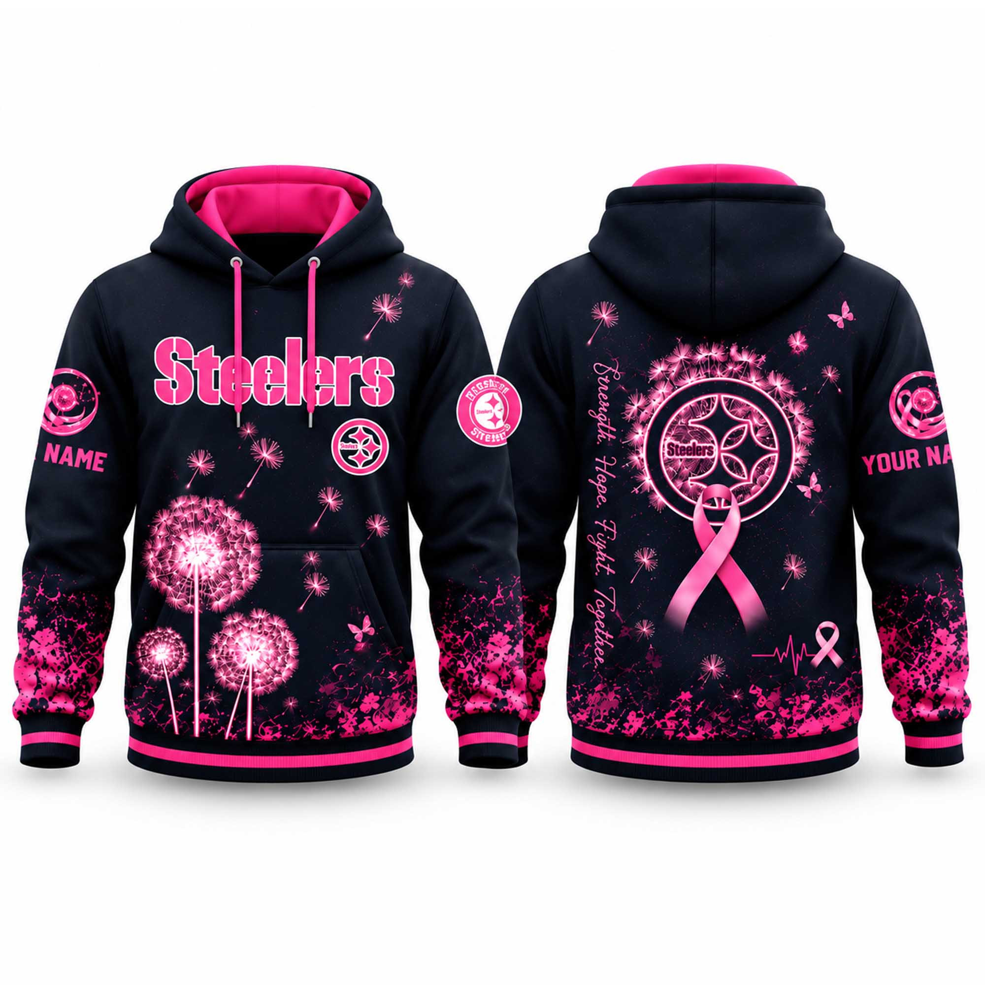 Custom Pittsburgh Steelers Breast Cancer Awareness Hoodie 2026 Steelers Apparel Fan Gear