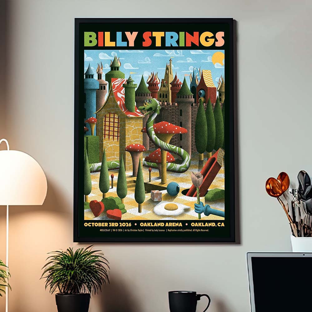 Billy Strings Oakland CA 2026 Event Poster Billy Strings Poster Presents For Music Buffs