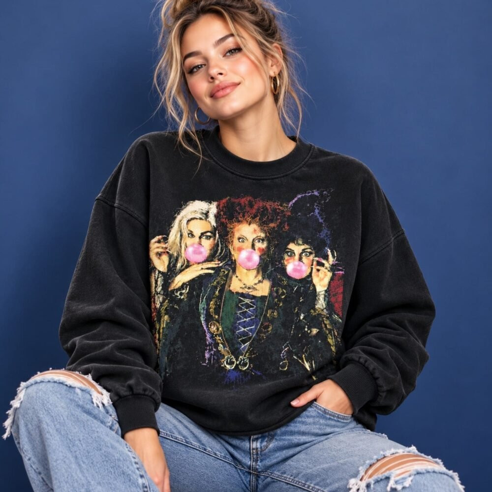 Hocus Pocus Merch Bubble Gum Sweatshirt Best Gift For Halloween Fans 1 - Unicasport Hocus Pocus Merch Bubble Gum Sweatshirt Best Gift For Halloween Fans