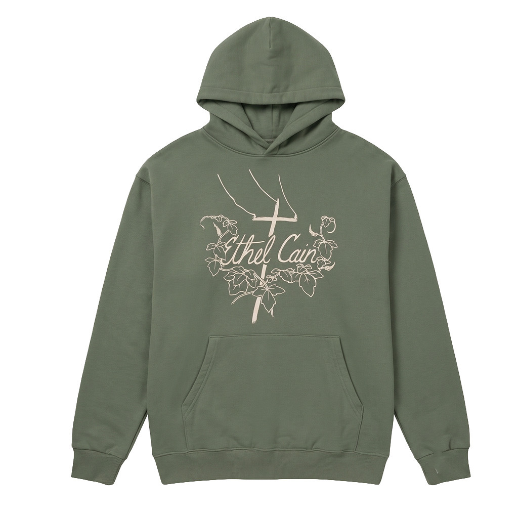 Ethel Cain Merch Ivy Cross Olive Hoodie Great Ethel Cain Music Fans Gear 1 - Unicasport Ethel Cain Merch Ivy Cross Olive Hoodie Great Ethel Cain Music Fans Gear
