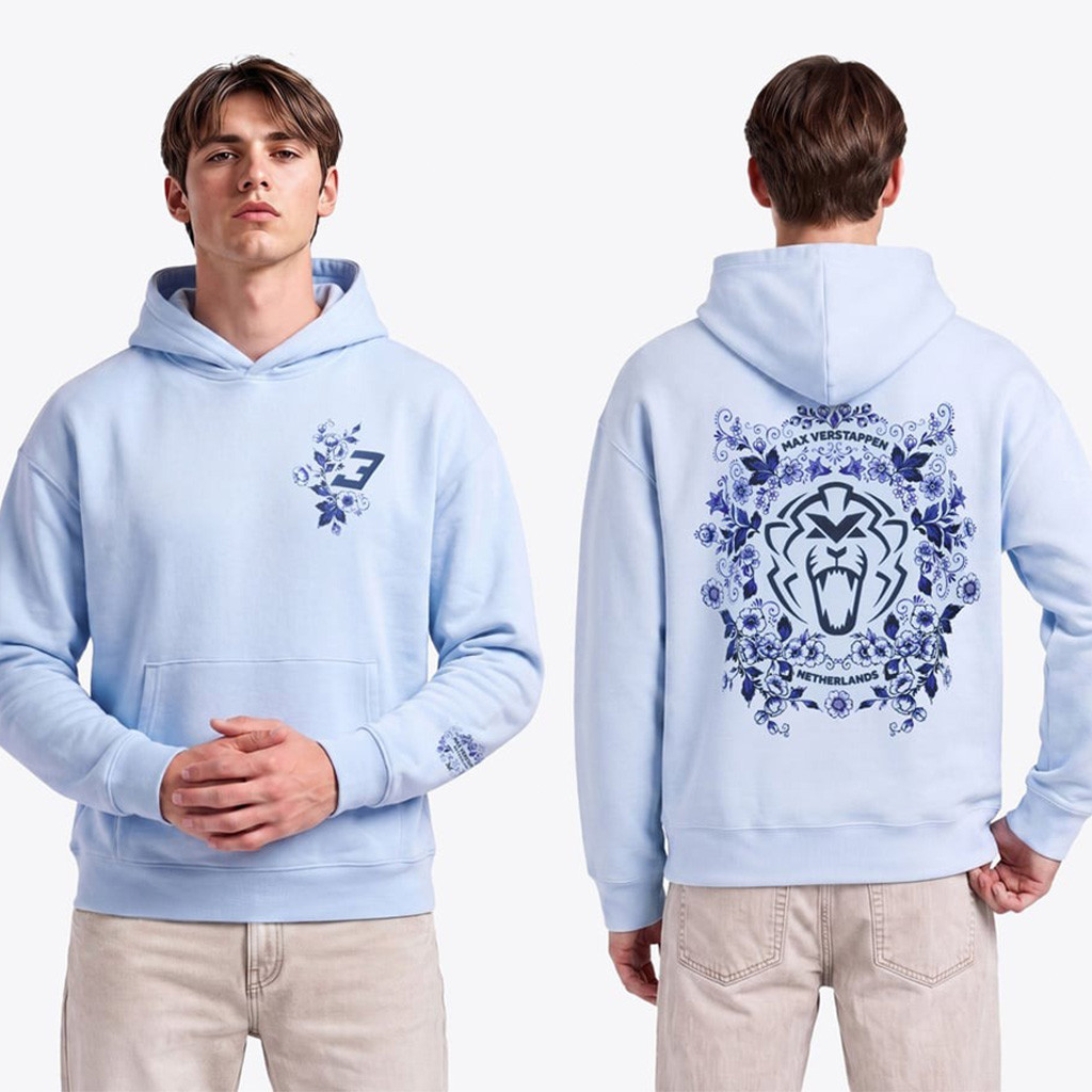 Max Verstappen Merch Unleash The Lion Delft Blue Hoodie Great F1 Fans Gear Ideas 1 - Unicasport Max Verstappen Merch Unleash The Lion Delft Blue Hoodie Great F1 Fans Gear Ideas