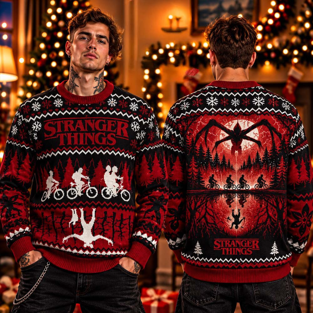 Stranger Things The Upside Down Ugly Christmas Sweater Stranger Things Xmas Clothing 1 - Unicasport Stranger Things The Upside Down Ugly Christmas Sweater Stranger Things Xmas Clothing