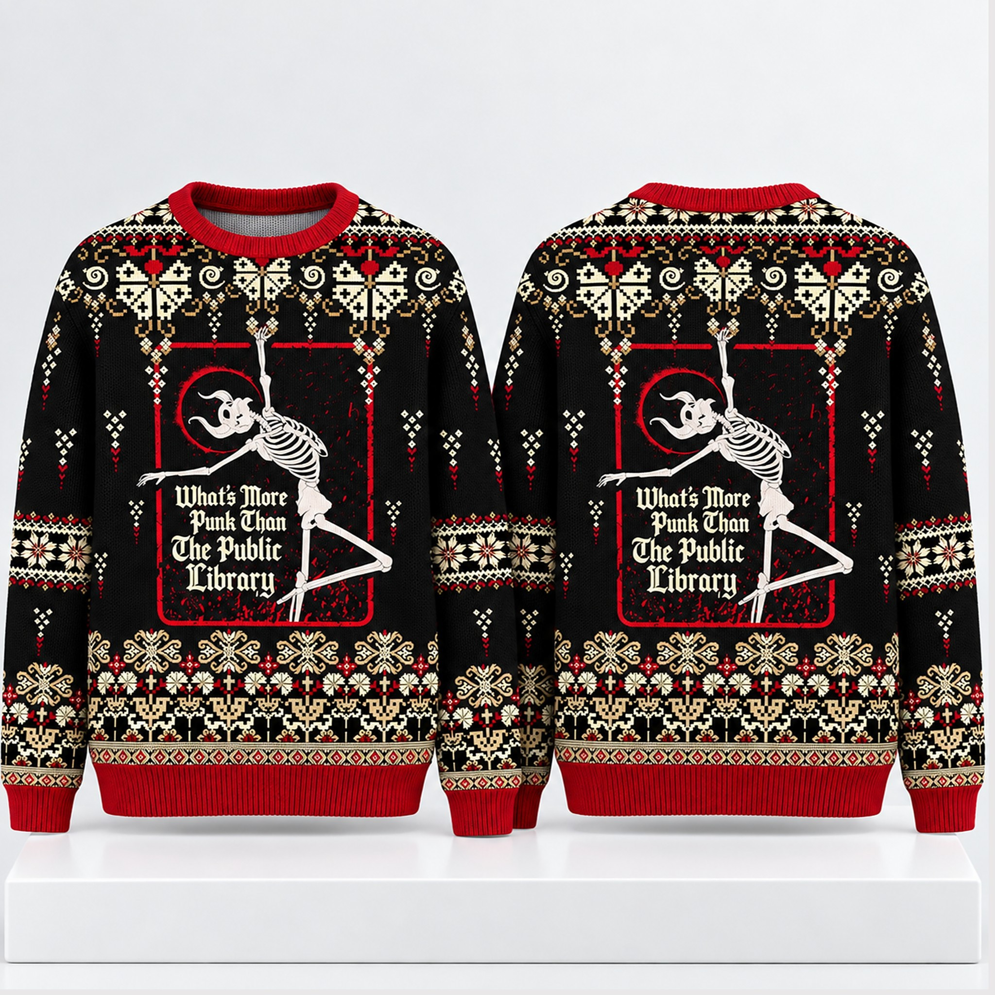 Whats More Punk Than The Public Library 2026 Christmas Ugly Sweater Xmas Gifts For Bookish 1 - Unicasport Whats More Punk Than The Public Library 2026 Christmas Ugly Sweater Xmas Gifts For Bookish