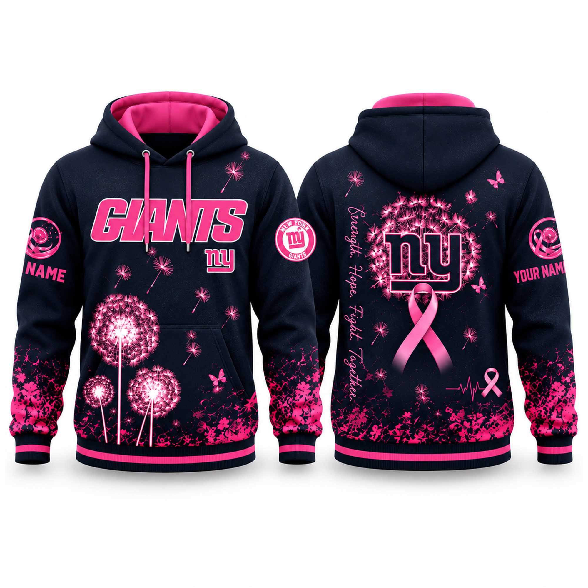 Custom New York Giants Breast Cancer Awareness Hoodie New York Giants Merch Fan Gear 1 - Unicasport Custom New York Giants Breast Cancer Awareness Hoodie New York Giants Merch Fan Gear