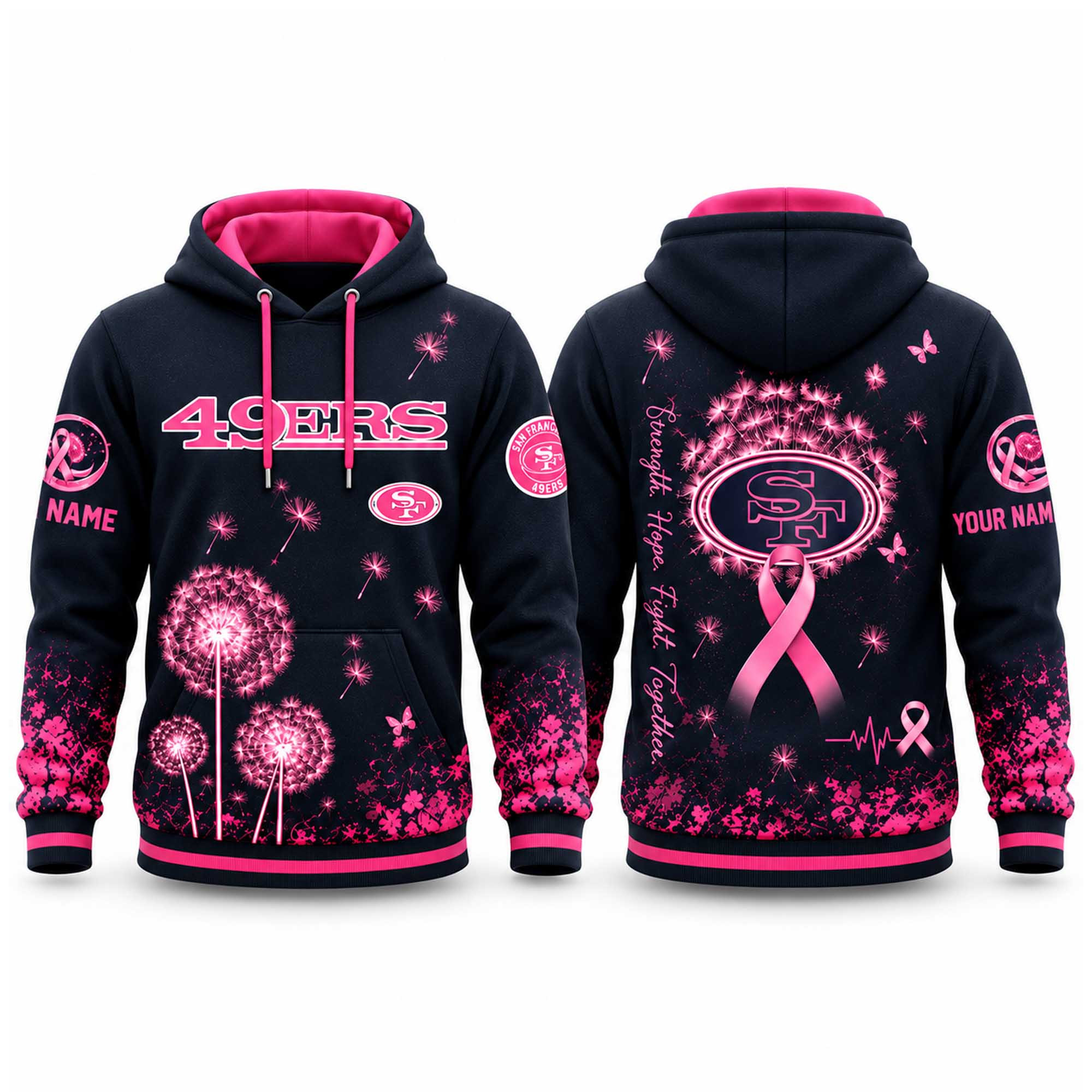 Custom San Francisco 49ers Breast Cancer Awareness Hoodie Best Gifts For The Faithful 1 - Unicasport Custom San Francisco 49ers Breast Cancer Awareness Hoodie Best Gifts For The Faithful