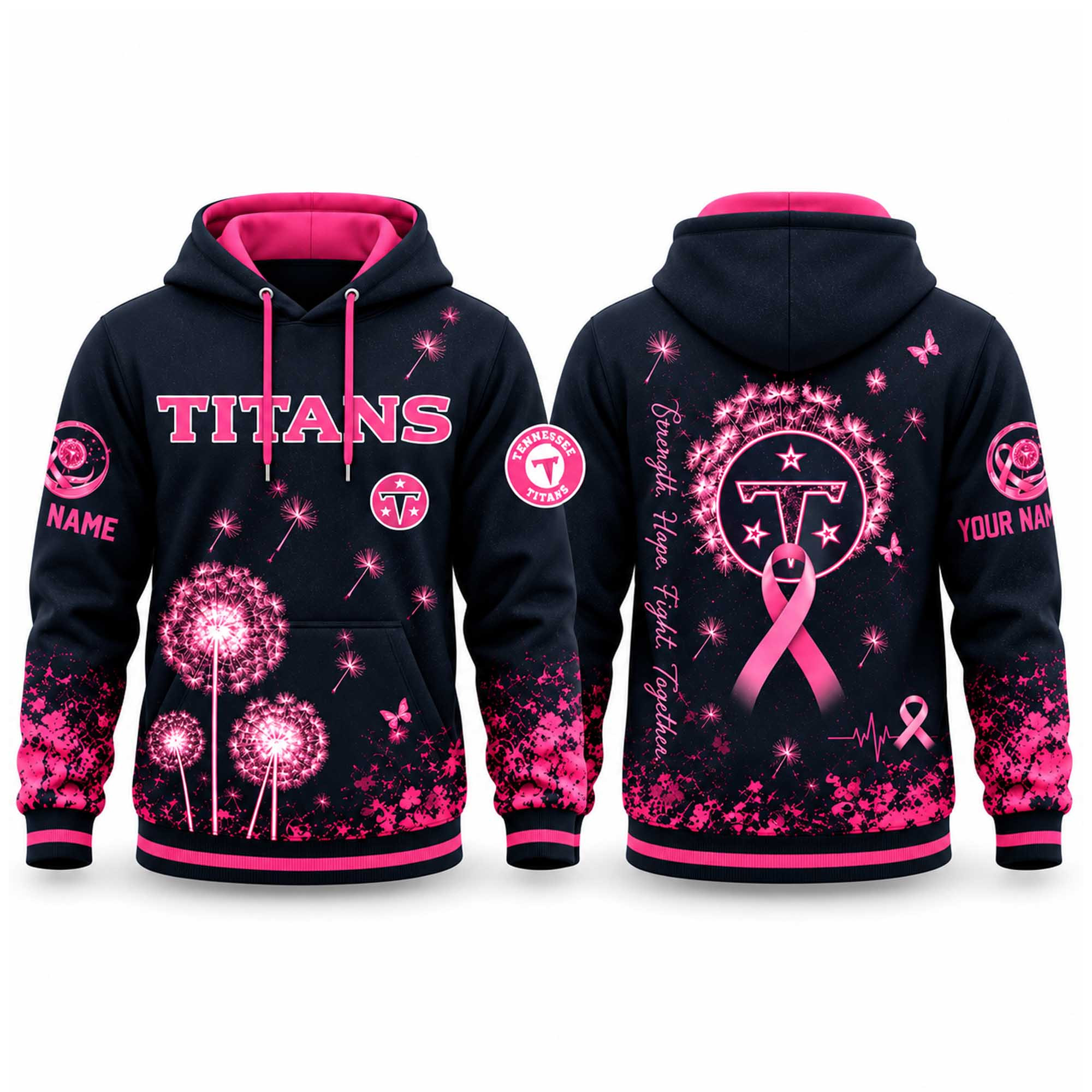 Custom Tennessee Titans Breast Cancer Awareness Hoodie Tennessee Titans Apparel Fan Gear 1 - Unicasport Custom Tennessee Titans Breast Cancer Awareness Hoodie Tennessee Titans Apparel Fan Gear