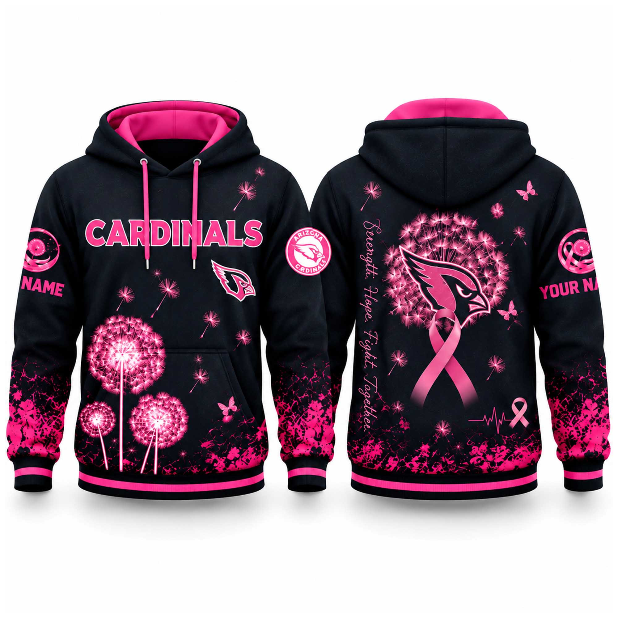 Custom Arizona Cardinals Breast Cancer Awareness Hoodie 2026 Cardinals Apparel