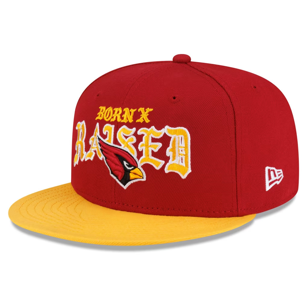 Arizona Cardinals Born X Raised NFL Merch Arizona Cardinals New Era Snapback Hat Two Tone Cap