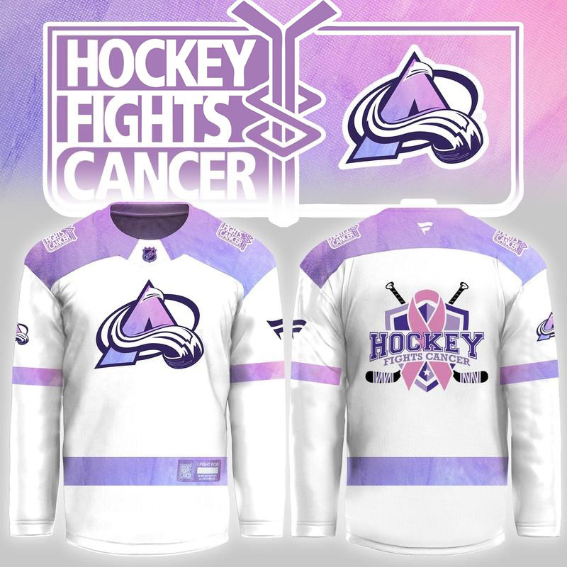 Colorado Avalanche Merch Hockey Fights Cancer Hockey Jersey Fan Gear