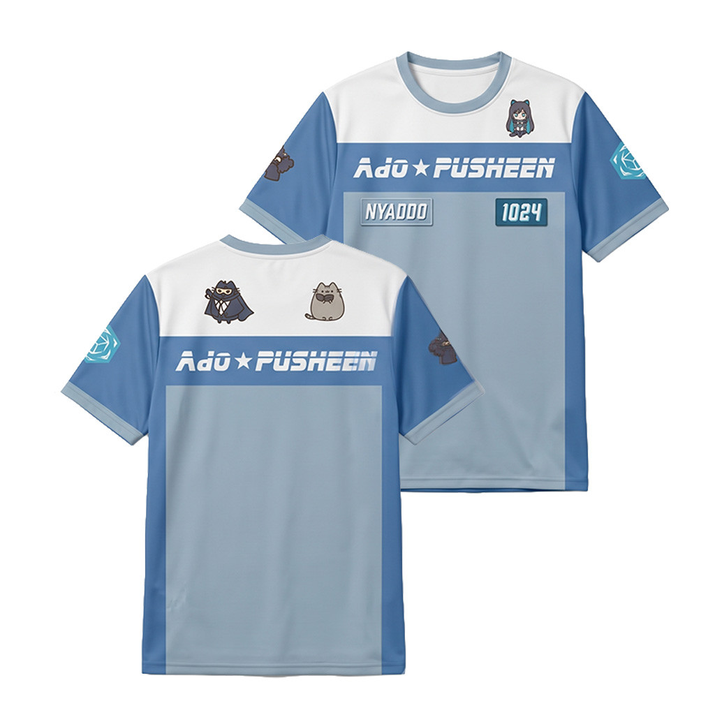 Ado x Pusheen Merch NYADO Color Block Jersey Shirt Gift Ideas For Girlfriend 1 - Unicasport Ado x Pusheen Merch NYADO Color Block Jersey Shirt Gift Ideas For Girlfriend
