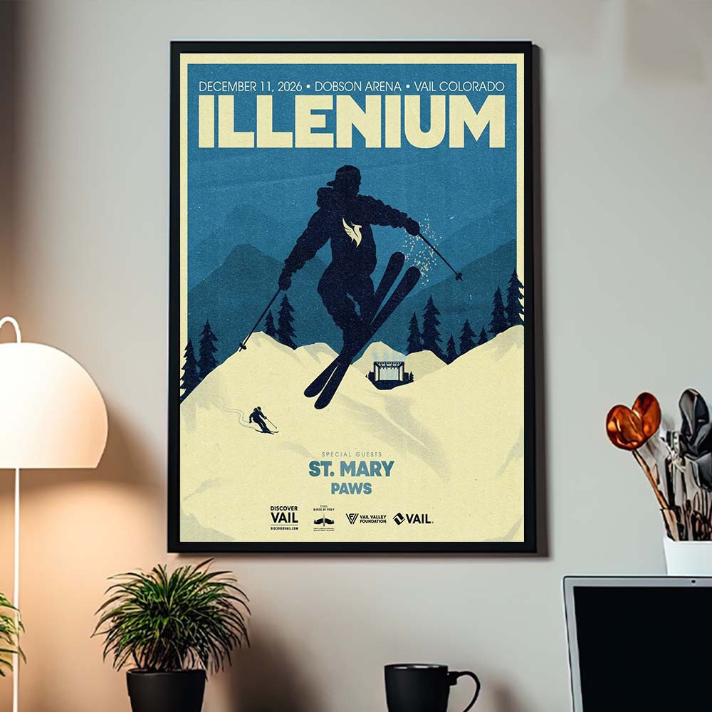 Illenium Merch Vail Colorado 2026 Event Poster At Dobson Arena On December 11 2026 Home Decor