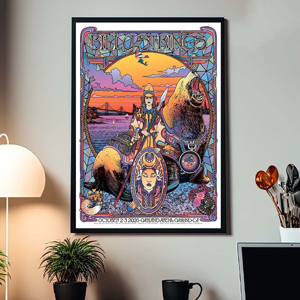 Billy Strings Oakland CA 2026 Event Poster Billy Strings Poster Presents For Fans