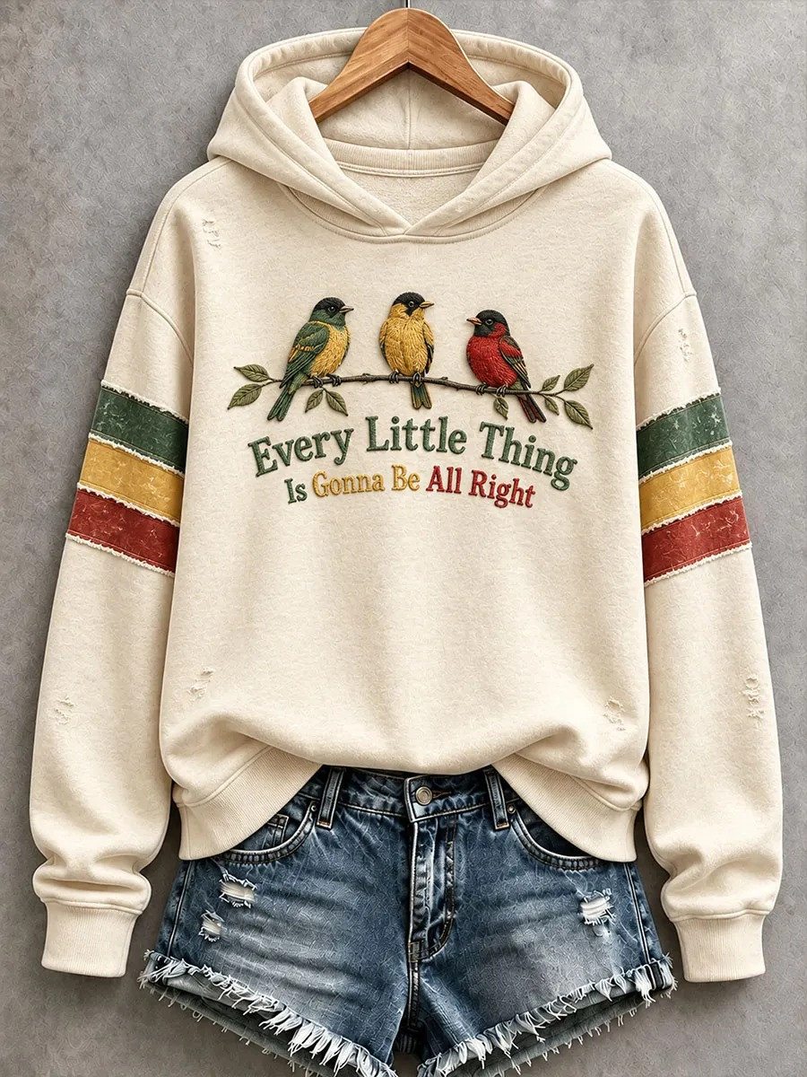 Every Little Thing Is Gonna Be All Right Hoodie Reggae Inspired Vintage Hooded Sweatshirt 1 - Unicasport Every Little Thing Is Gonna Be All Right Hoodie Reggae Inspired Vintage Hooded Sweatshirt