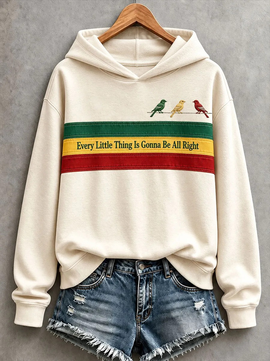 Every Little Thing Is Gonna Be All Right Hoodie Three Little Birds Retro Outfit Gifts For Her 1 - Unicasport Every Little Thing Is Gonna Be All Right Hoodie Three Little Birds Retro Outfit Gifts For Her