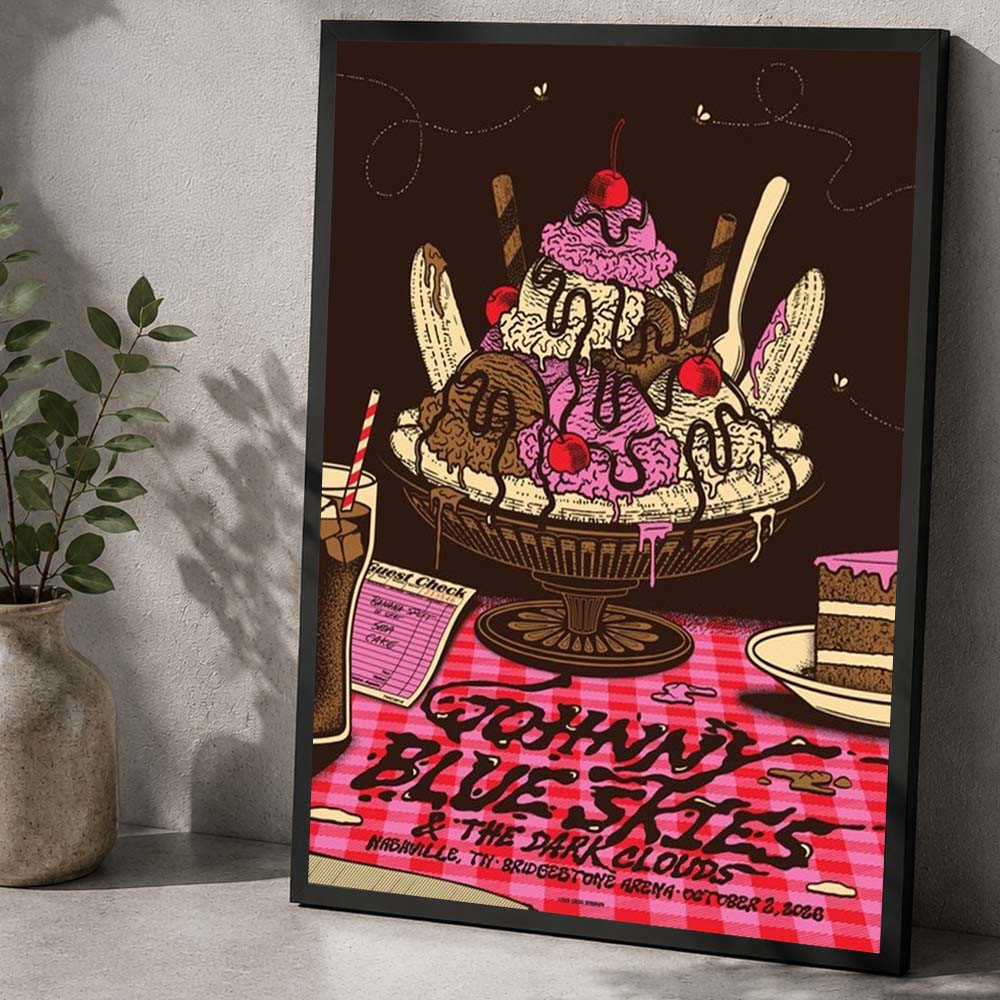 Johnny Blue Skies And The Dark Clouds Nashville TN Event Poster Johnny Blue Skies Poster Music Lovers Gifts