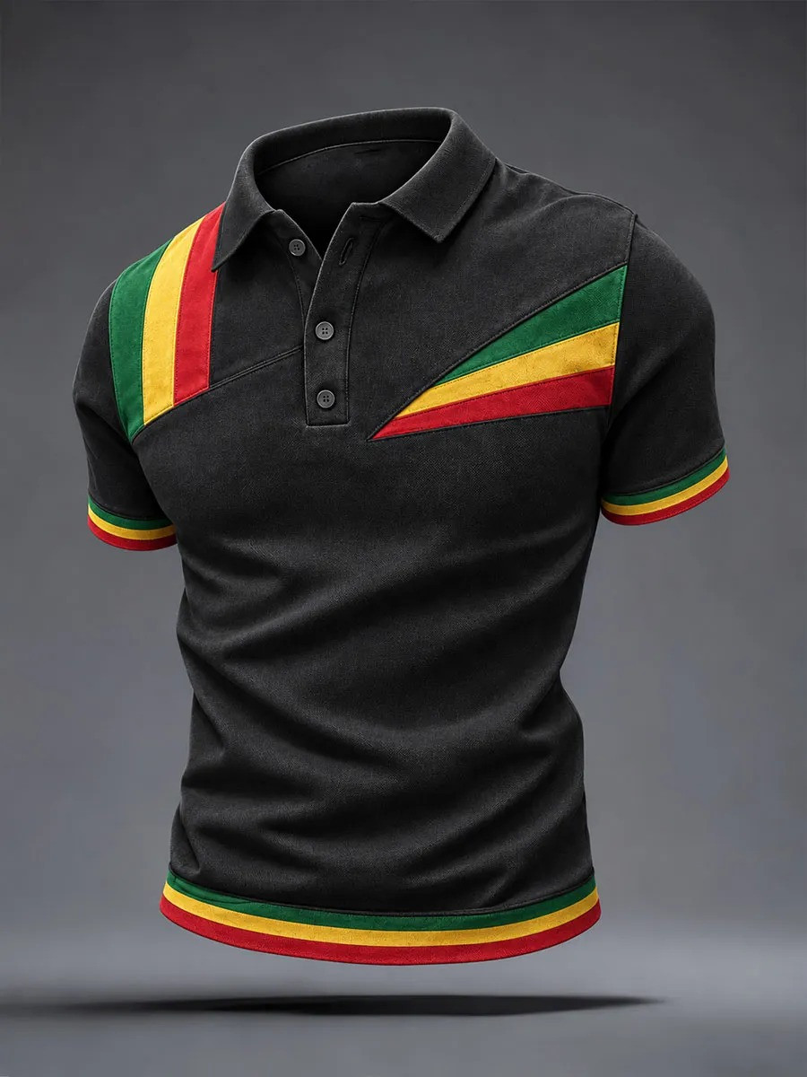 Reggae Inspired Polo Shirt Black History Month Retro Polo Shirt Gifts For Father