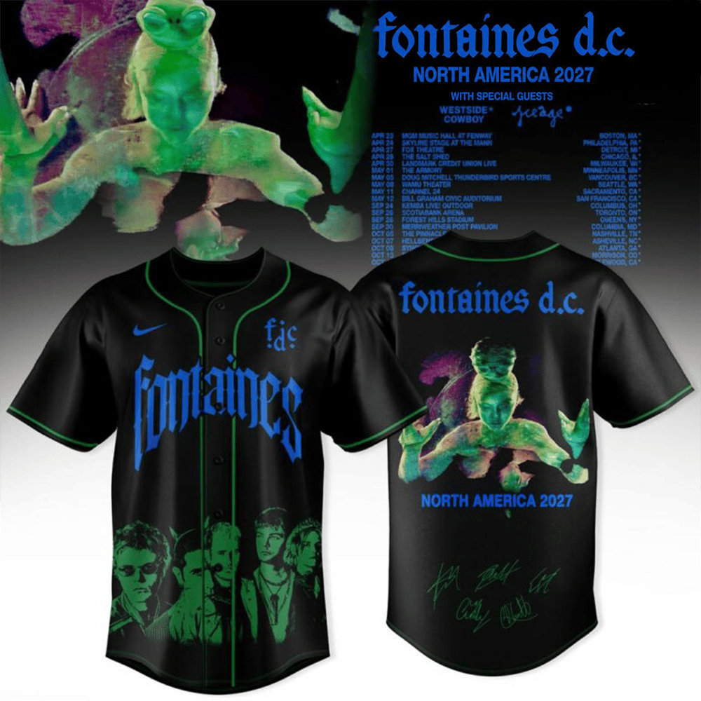 Fontaines D.C. Merch North America 2027 Tour Baseball Jersey Concert Fans Apparel Gift 1 - Unicasport Fontaines D.C. Merch North America 2027 Tour Baseball Jersey Concert Fans Apparel Gift