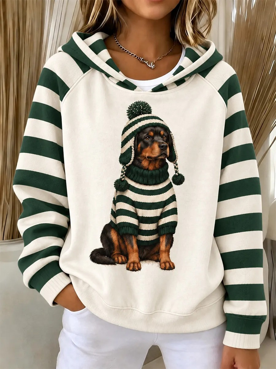 Cute Winter Dachshund Hoodie Christmas Vacation Hooded Sweatshirt Gifts For Dachshund Lovers
