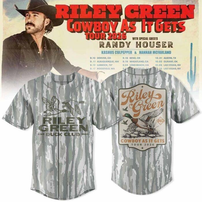 Riley Green Merch Cowboy As It Gets Collection Camo Baseball Jersey Shirt Riley Green Lover Gift 1 - Unicasport Riley Green Merch Cowboy As It Gets Collection Camo Baseball Jersey Shirt Riley Green Lover Gift