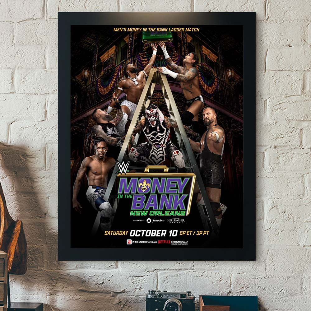 WWE Money In The Bank New Orleans 2026 Men’s Ladder Match Poster WWE Home Decor Poster