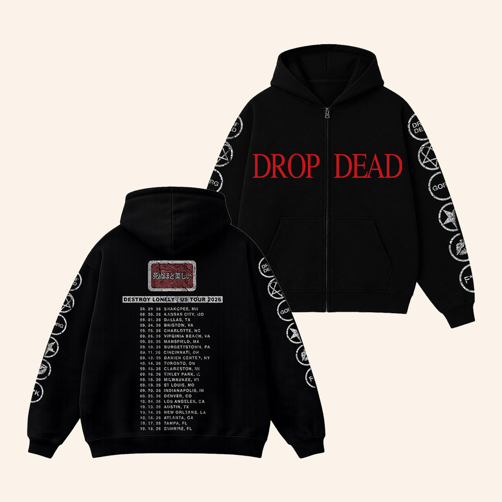Destroy Lonely Tour Merch Drop Dead Zip Hoodie Destroy Lonely Concert Outfits Gifts Ideas 1 - Unicasport Destroy Lonely Tour Merch Drop Dead Zip Hoodie Destroy Lonely Concert Outfits Gifts Ideas