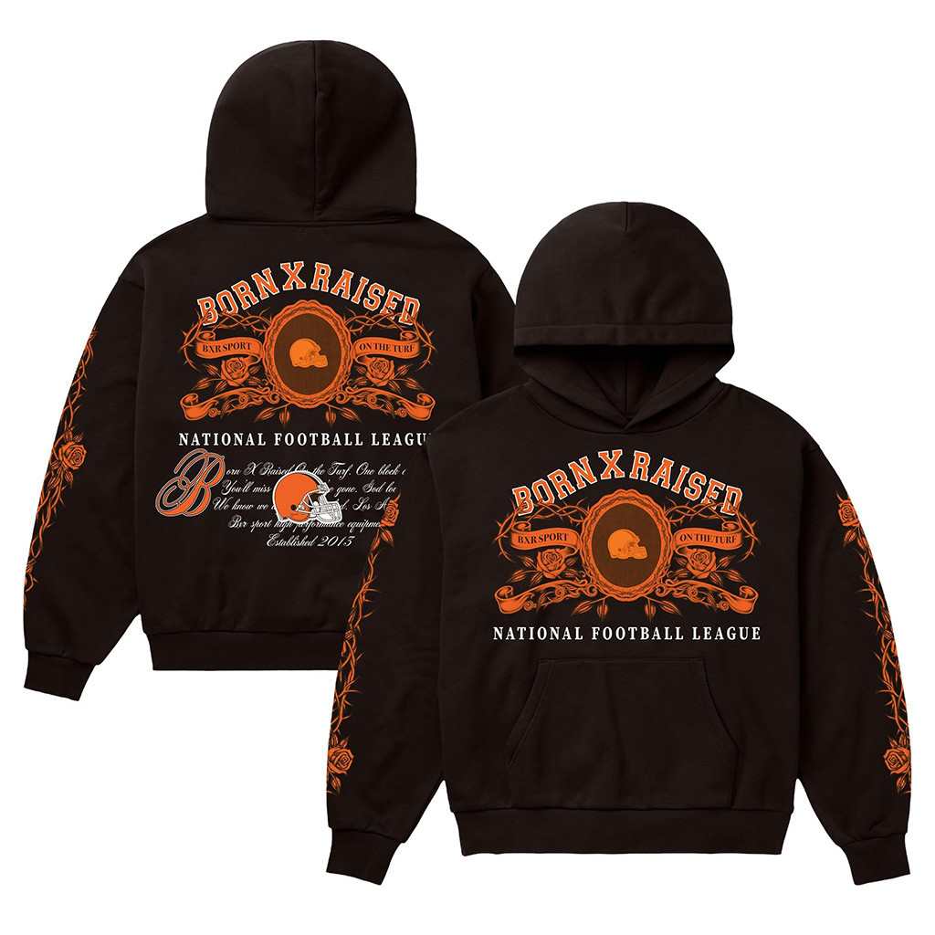 Cleveland Browns Born X Raised NFL Merch Cleveland Browns Crest Hoodie Gift For Football Fans 1 - Unicasport Cleveland Browns Born X Raised NFL Merch Cleveland Browns Crest Hoodie Gift For Football Fans