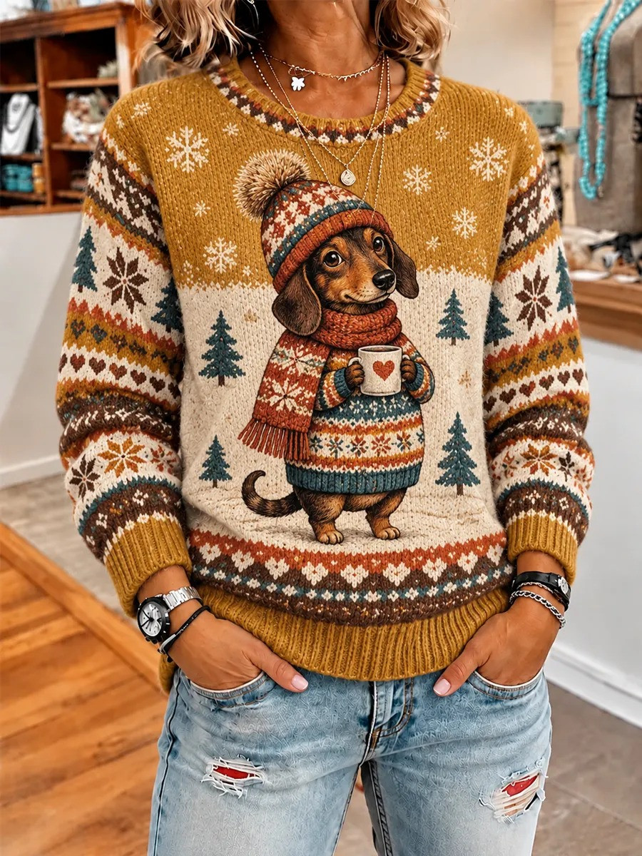 Cute Winter Dachshund Sweater Christmas Apparel Xmas Gifts For Dachshund Lovers 1 - Unicasport Cute Winter Dachshund Sweater Christmas Apparel Xmas Gifts For Dachshund Lovers