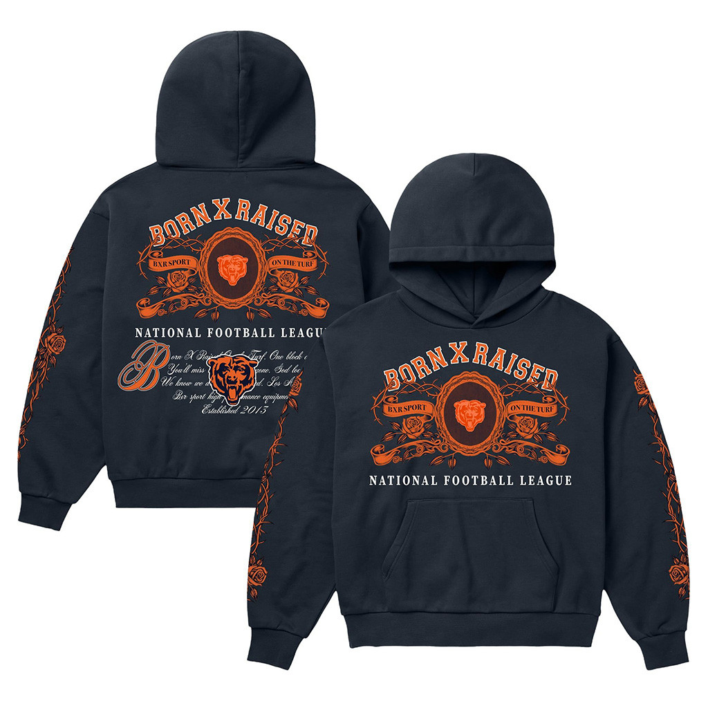 Chicago Bears Born X Raised NFL Merch Chicago Bears Crest Hoodie American Football Gifts 1 - Unicasport Chicago Bears Born X Raised NFL Merch Chicago Bears Crest Hoodie American Football Gifts