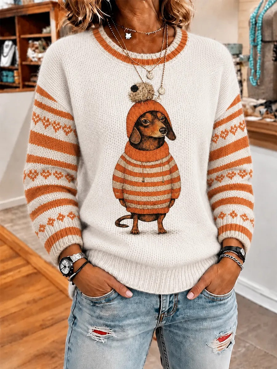 Cute Winter Dachshund Sweater Winter Clothing Xmas Gifts For Dachshund Lovers 1 - Unicasport Cute Winter Dachshund Sweater Winter Clothing Xmas Gifts For Dachshund Lovers