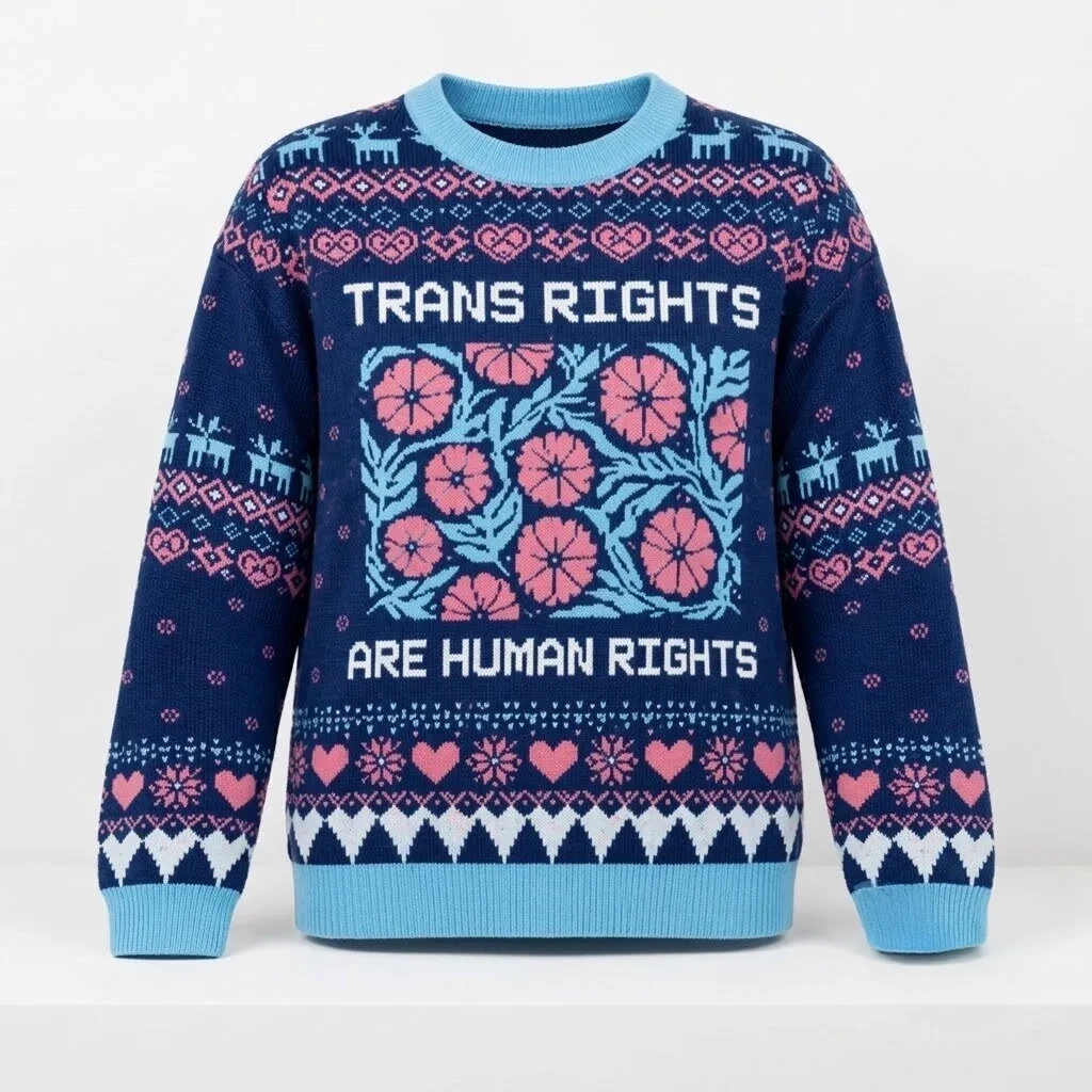 Trans Rights Are Human Rights 2026 Christmas Ugly Sweater Xmas Clothing Gifts For BFF 1 - Unicasport Trans Rights Are Human Rights 2026 Christmas Ugly Sweater Xmas Clothing Gifts For BFF