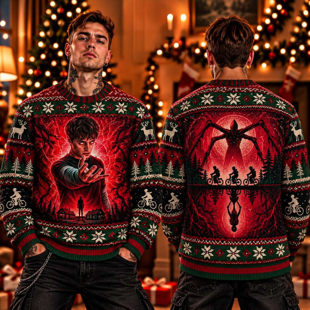 Stranger Things 5 Will Byers 2026 Ugly Christmas Sweater Stranger Things Apparel Halloween Gifts 1 - Unicasport Stranger Things 5 Will Byers 2026 Ugly Christmas Sweater Stranger Things Apparel Halloween Gifts
