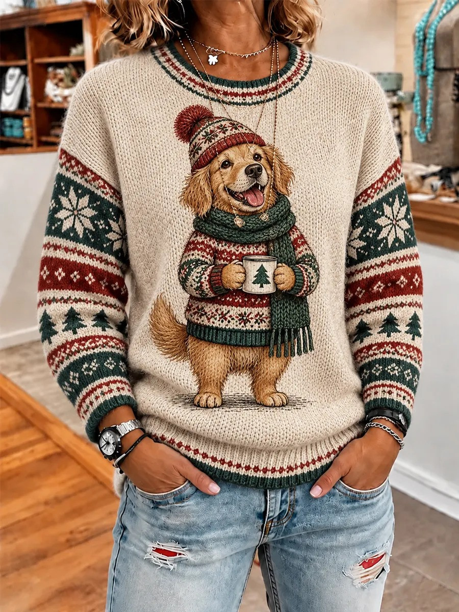 Cute Winter Golden Retriever Sweater Winter Clothing Xmas Gifts For Golden Dog Lovers 1 - Unicasport Cute Winter Golden Retriever Sweater Winter Clothing Xmas Gifts For Golden Dog Lovers