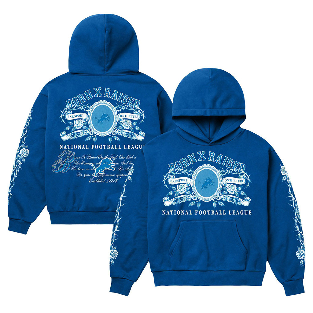 Detroit Lions Born X Raised NFL Merch Detroit Lions Crest Hoodie Presents For Football Lovers 1 - Unicasport Detroit Lions Born X Raised NFL Merch Detroit Lions Crest Hoodie Presents For Football Lovers
