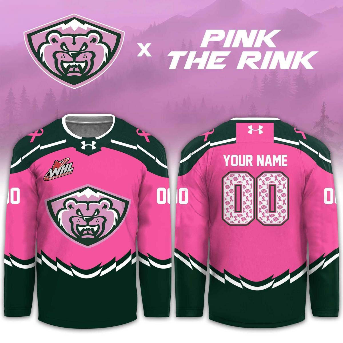 Personalized Everett Silvertips Merch 2026 Pink The Rink Hockey Jersey Shirt Fans Gear 1 - Unicasport Personalized Everett Silvertips Merch 2026 Pink The Rink Hockey Jersey Shirt Fans Gear