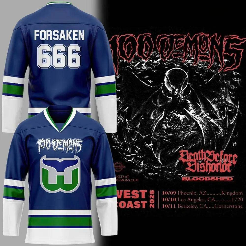 Carolina Hurricanes Merch x 100 Demons West Coast 2026 Blue Hockey Jersey Shirt Concert Fans Gear 1 - Unicasport Carolina Hurricanes Merch x 100 Demons West Coast 2026 Blue Hockey Jersey Shirt Concert Fans Gear