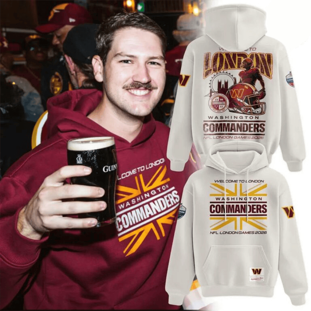 Washington Commanders Merch NFL London Games 2026 Hoodie Unique Fans Clothes Gift 1 - Unicasport Washington Commanders Merch NFL London Games 2026 Hoodie Unique Fans Clothes Gift