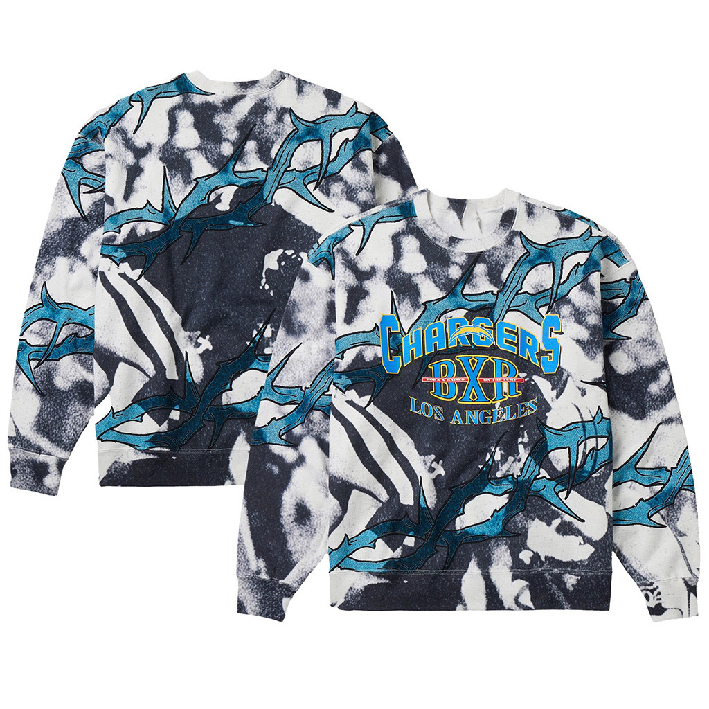 Los Angeles Chargers Born X Raised NFL Merch LA Chargers Thorns Sweatshirt Best Football Gifts 1 - Unicasport Los Angeles Chargers Born X Raised NFL Merch LA Chargers Thorns Sweatshirt Best Football Gifts
