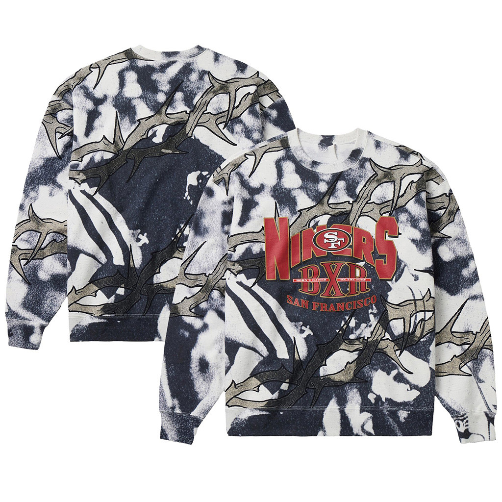 San Francisco 49ers Born X Raised NFL Merch SF 49ers Thorns Sweatshirt Unique Football Gifts 1 - Unicasport San Francisco 49ers Born X Raised NFL Merch SF 49ers Thorns Sweatshirt Unique Football Gifts