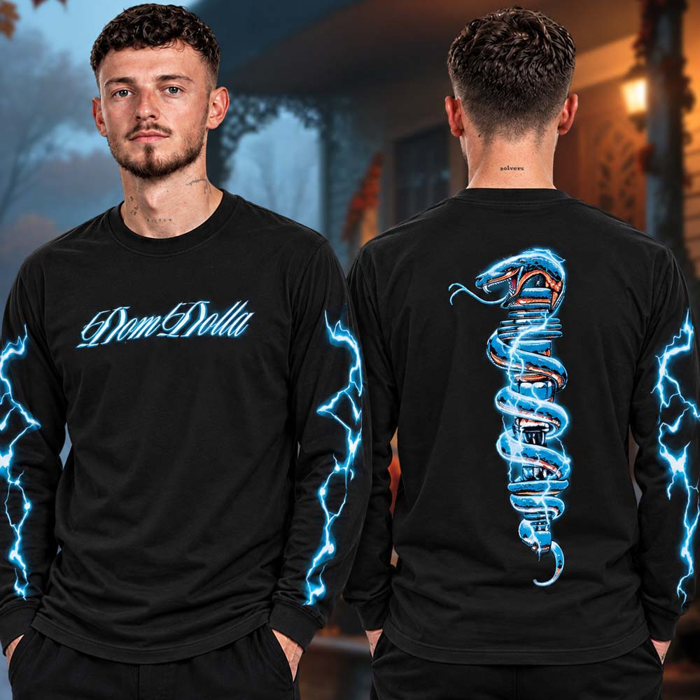 Dom Dolla Merch Blue Electric Snake New York 2026 Long Sleeve Shirt EDM Fans Gear 1 - Unicasport Dom Dolla Merch Blue Electric Snake New York 2026 Long Sleeve Shirt EDM Fans Gear