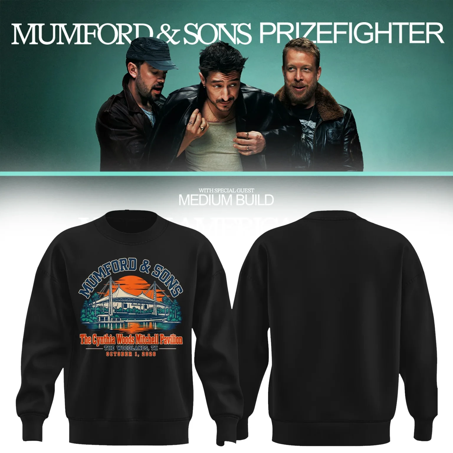 Mumford And Sons Merch The Woodlands TX Event Poster Sweatshirt Gifts For Mumford And Sons Fans 1 - Unicasport Mumford And Sons Merch The Woodlands TX Event Poster Sweatshirt Gifts For Mumford And Sons Fans