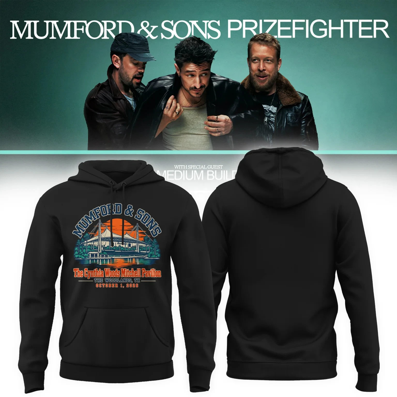 Mumford And Sons Merch The Woodlands TX Event Poster Hoodie Gifts For Mumford And Sons Lover