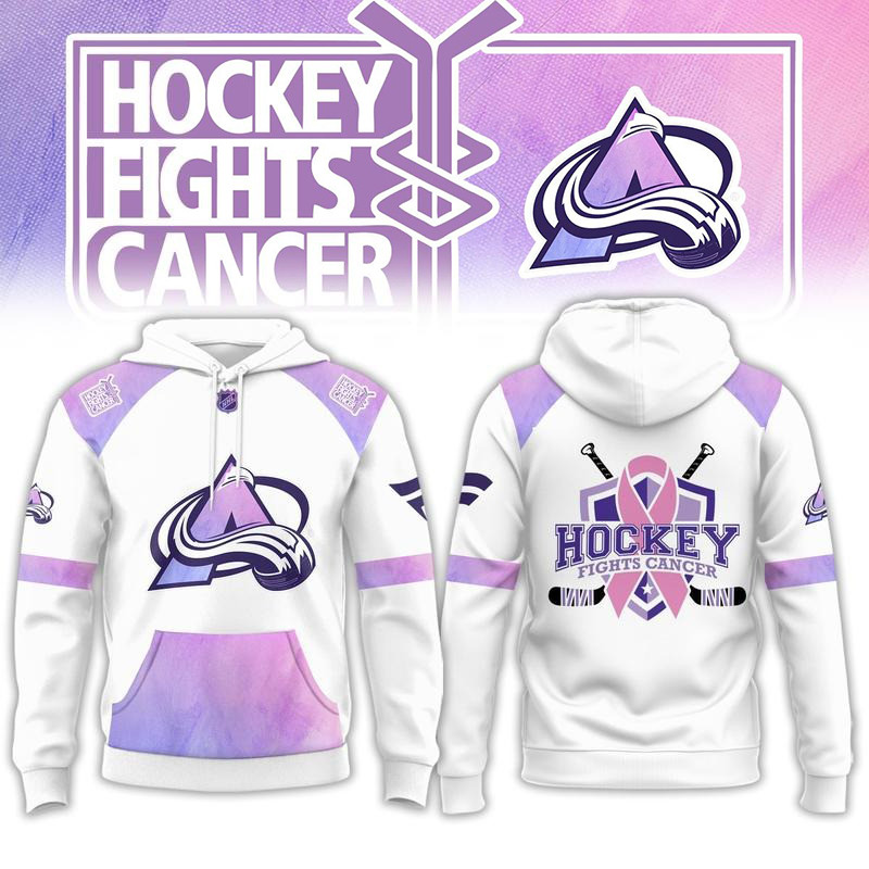 Colorado Avalanche Merch Hockey Fights Cancer Hoodie Gift For Fans 1 - Unicasport Colorado Avalanche Merch Hockey Fights Cancer Hoodie Gift For Fans