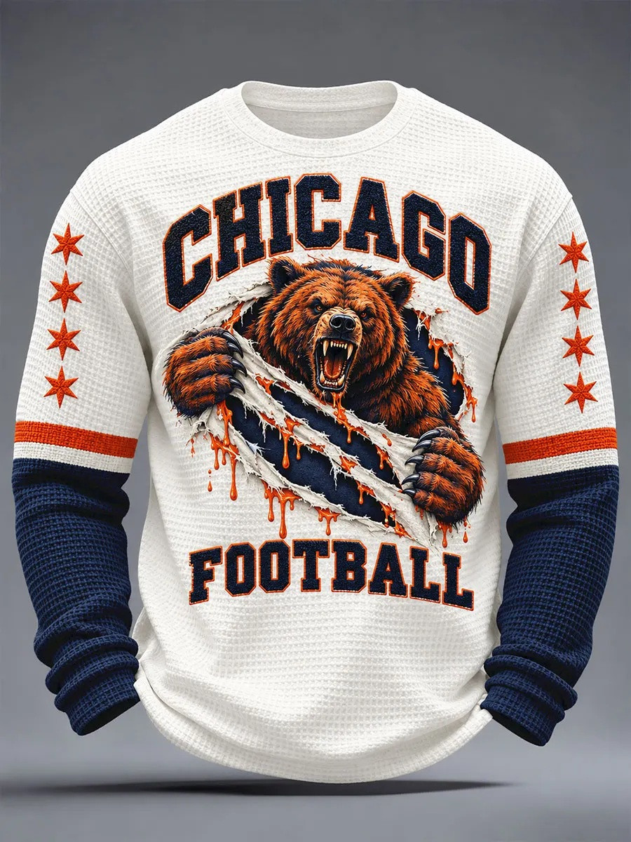 Chicago Bears Merch Chicago Football Game Day Long Sleeve Shirt Fan Gift For Men