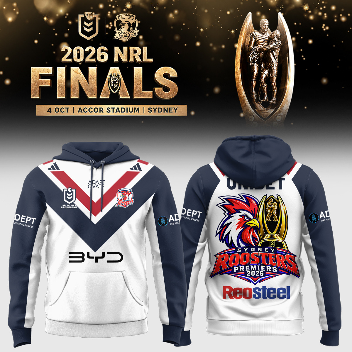 Sydney Roosters Merch 2026 NRL Premiers Hoodie Presents For Sydney Roosters Fan 1 - Unicasport Sydney Roosters Merch 2026 NRL Premiers Hoodie Presents For Sydney Roosters Fan