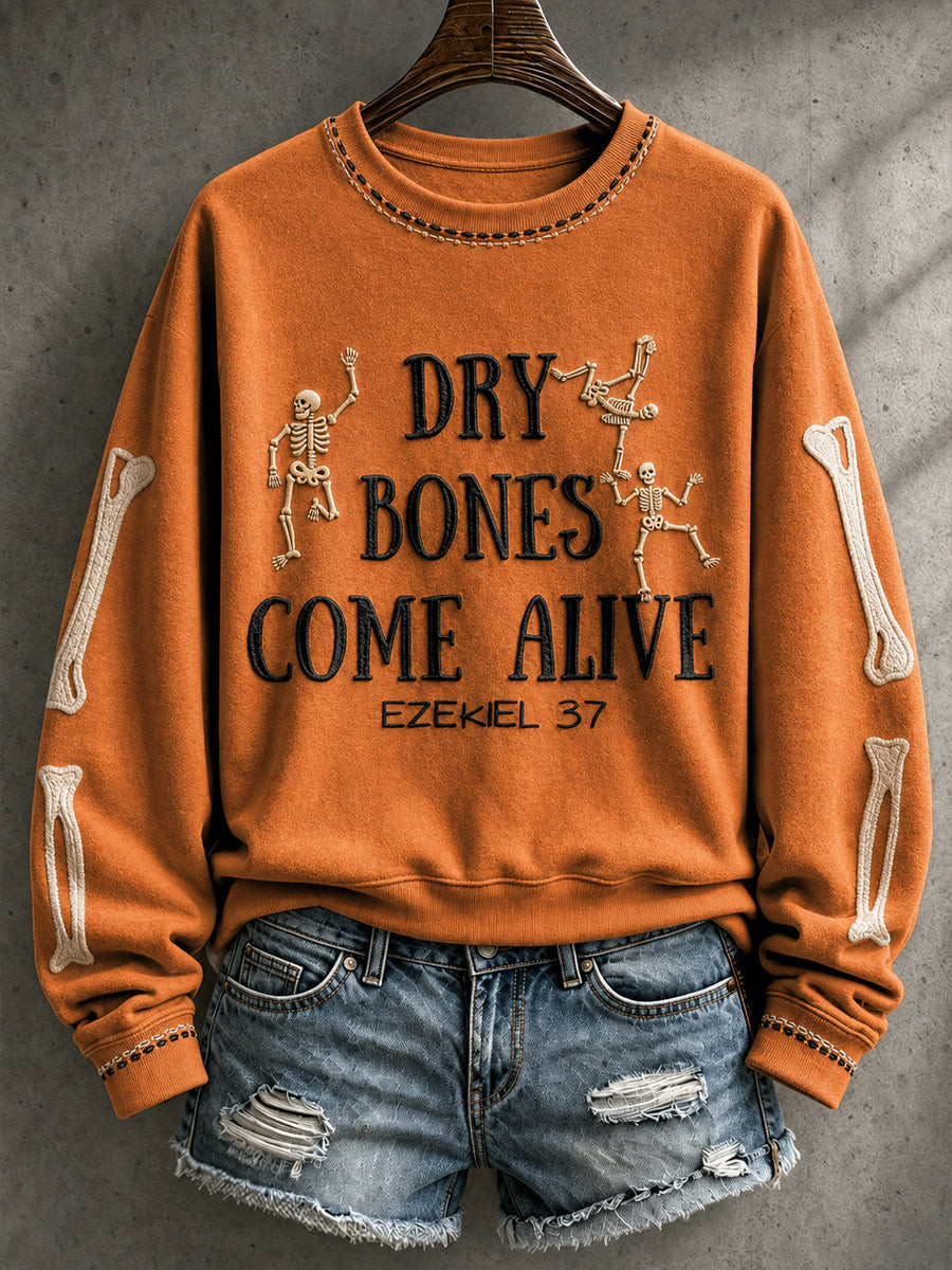 Dry Bones Come Alive Halloween Sweatshirt Christian Faith Gift For Mom 1 - Unicasport Dry Bones Come Alive Halloween Sweatshirt Christian Faith Gift For Mom