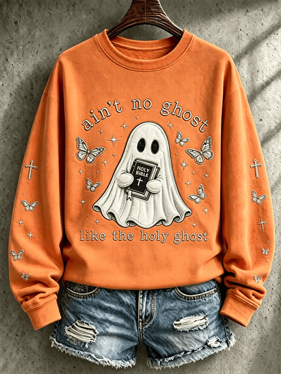 Ain't No Ghost Like The Holy Ghost Sweatshirt Cute Ghost Halloween Pumpkin Clothing Gift For Best Friends 1 - Unicasport Ain't No Ghost Like The Holy Ghost Sweatshirt Cute Ghost Halloween Pumpkin Clothing Gift For Best Friends